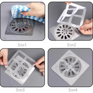 20/10pcs Disposable Sink Floor Drain Sticker Anti-blocking Insect-proof Floor Drain Filter Mesh Hair Stoppers Bathroom Products