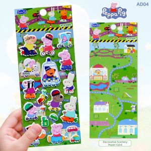Peppa Pig | Waterproof Cartoon Stickers for Kids Transportation Reward Decorations