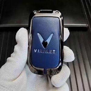 Ốp Chìa Khóa Xe Vinfast VF6-VF7-VF8-VF9 Bọc Chìa Khoá Xe Điện Bằng Da + Hợp Kim Cao Cấp - Móc Khóa - Phụ Kiện Xe VINFAST VF6-7-8-9