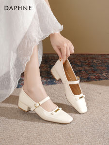 Daphne | Shallow Opening Square Toe Block Heel Straps Women Shoes
