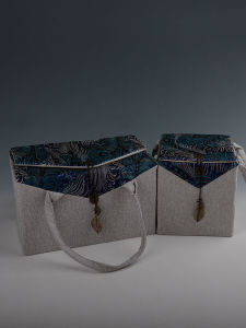 Handmade Embroidered Tea Canister Storage Box Honey Jar Packaging Retro Single Double Empty Gift Box Vintage Chinese Style