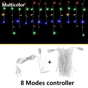 Icicle String Lights LED Fairy Lights Christmas Garland For New Year Party Wedding Garden Terrace Christmas Decoration Lamps