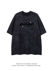 Loose Fit Short Sleeve T-Shirt Mens Summer Casual Print Half Sleeve T-Shirt Youth Fashion Cotton round Neck Letter Pattern