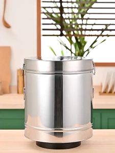 304 Stainless Steel Rice Bucket Insect-Proof Moisture-Proof Sealed Rice Bucket Flour Storage Large Capacity Rice Container