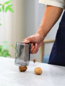 6 Glass Cup Set Wooden Handle Tea Coffee Mug Holder Kitchen Glass Cup Drying Stand Cup Holder Wood Cup Pitcher Organizer Tray