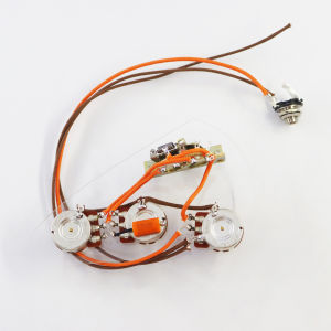 SSS Guitar Standard Wiring Kit (1 Volume/2 Tone with 5-Position Mechanical Pickup Selector Switchs 6mm 24-Tooth 250kΩ Brass)
