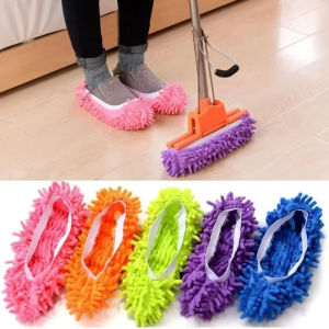 10pcs Chenille Dust Mop Slippers Home Floor Cleaning Mopping Shoes Water Uptake Foot Socks Mop Caps MultiFunction Cleaning Shoes
