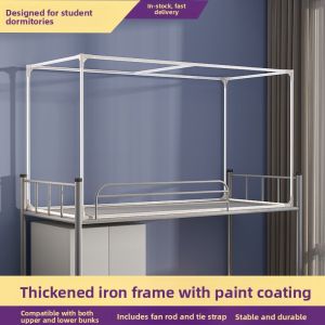 Adjustable Bed Curtain Rod Support Bed Frame Mosquito Net Stand for Dormitory Students Universal Stretchable Iron Art Painted