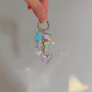 Mesuca | New Handmade Bead Chain HelloKitty Keychain Cute Cartoon Bag Pendant Camera Chain Keychain Womens Gift Couple Style Keychain