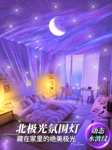 Aurora Star Projection Lamp Dreamy Atmosphere for Girls Bedroom Night Light Christmas Decorative LED Light Plastic Body