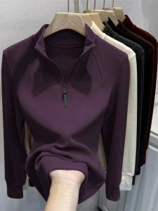 Half High Collar Doreen Half Zip Long Sleeve Sweater Warm Top