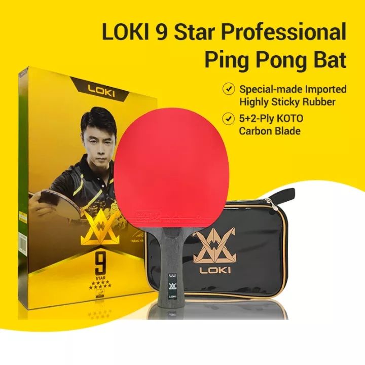 Loki 7/8/9 Star Professional Ping Pong Bat with Original Bag Attack