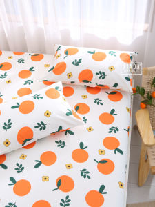 Cute Orange Pure Cotton Bed Sheet One-Piece Single 1.2M Double 1.51.82.0 M Bed Fall and Winter Cotton Quilt Sheet