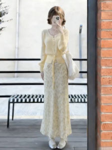 LIRUSHAN | Elegant Bohemian Yellow Flowered Dress Summer New Arrivals