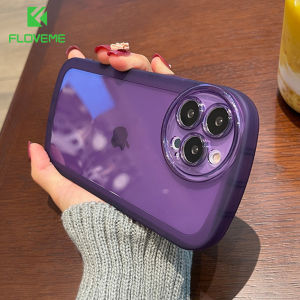FLOVEME Candy Color Round Camera Protection Phone Case For iPhone 14 13 12 11 Pro Max X XR XS Max Shockproof Transparent Soft Back Cover