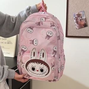 Balo nữ học sinh lớp 3 đến lớp 12 cao cấp nhiều ngăn hình Labubu đáng yêu ba lô cấp 2-3 cho bé gái trung học mẫu mới 2024