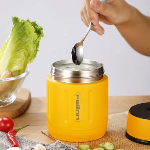 500ML Stew Pot Food Thermos 316 Stainless Steel Vacuum Insulated Food Jar with Spoon Students Work Officers Portable Lunch Box