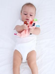 Pink Security Blanket for Baby Girls Loveys Unicorn Baby Tags Security Blanket Soothing Sensory Taggy Blanket for 3-12 Months Babies