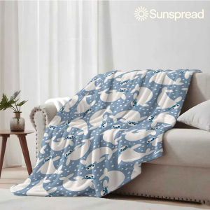 Beast Kingdom | Cute White Seal Soft Warm Flannel Blanket Lightweight Cozy Christmas Halloween Home Decor Room