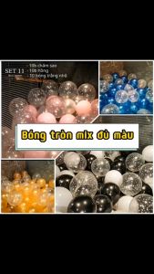 Phụ Kiện Trang Trí Sinh Nhật Set 30 Bóng Siêu Nhũ Mix Bóng Trong Kim Tuyến Nhiều Màu Trang Trí Sinh Nhật Đám Cưới Khai Trương Party