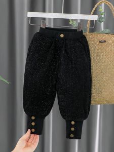 Thickened Fleece Winter Cotton Pants for Girls Childrens Clothing Autumn Winter Season High Waist Long Pants Baby Clothes