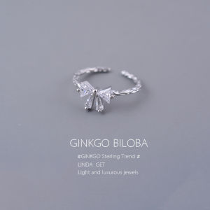 925 Sterling Silver Adjustable Butterfly Knot Ring Sweet Girls Heart Open Ring Fashionable Korean Style Insect Pattern Ring