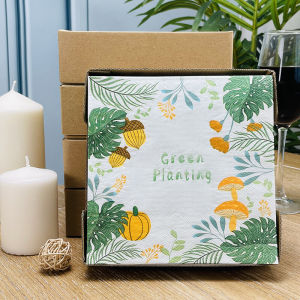 Nghệ Thuật in Nhiều Lớp Dày Hơn Khăn Giấy Ăn Sáng Bàn Ăn Kiểu Scandinavia Xanh Lá Cây Nhiều Màu Dùng Tại Nhà Khăn Trải Bàn Tây Ban Nha 50 Tờ Hộp