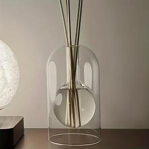 1pc Elegant Flameless Glass AromaRelax Diffuser Bottle - Portable Design for Home & Car Ideal Essential Oil Vase & Decor Gift