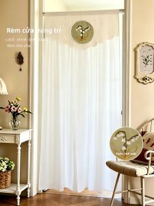 Lace Border Semi Sheer Curtain for Home