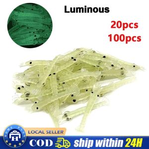 Bimoo Luminous Shrimp Hook Fishing Lure Sabiki Rigs with 5 Hooks Sea Fishing Flasher Bait Rigs Soft Lure Fishing Hooks