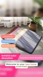60x40 Non Slip Coral Velvet Floor Mat | Absorbent Bathroom Kitchen Home Doormat Foam Cotton Rug