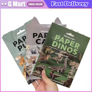 DIY Paper Cats - 50 DIY Origami 3D Foldable Paper Cat Pups Dinos ModelsPerfect Desktop Origami Decoration Creative Gift