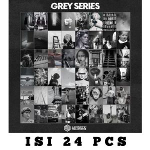 Poster Dinding grey series | Poster Aesthetic | Poster Murah | Poster Retro Band Vintage | Isi 24 | 48 Pcs ukuran A5 | A6