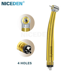 Niceden | Mũi Khoan Nha Khoa Tốc Độ Cao Niceden Với Tay Cầm Mạ Titan 5 Đèn LED Bạc Đạn Gốm 5 Lỗ Nút Nhấn Turbo Dùng Cho Phẫu Thuật Nha Khoa