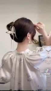 Kẹp tóc kim loại khí chất thanh lịch kẹp tóc sau đầu tua rua cho nữ phong cách Hàn Quốc