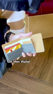 กระเป๋าสตางค์ ใบสั้น กระเป๋าสตางค์สำหรับผู้ชาย สีแดง สีเทา สีดำ ใส่บัตรได้หลายใบ วัสดุรีไซเคิล