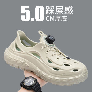 Mens Sport Fishing Full Cover Stream Beach Slippers Breathable Anti-Slip Odor Control Holes Shoes Casual Comfortable EVA