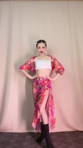 Belly Dance Costume Suit for Women Half Sleeves Coat+vest+hip Scarf 3pcs Bellydancing Wear Outfit Girls Oriental Dance Clothing