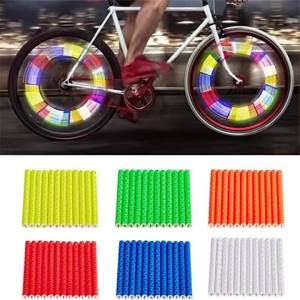 12PCS/Bag Bicycle Wheel Spokes Reflective Sticker Tube Strip Warning Light DIY MTB Cycling Reflector Reflective Safety Kit
