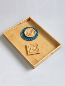 Full Bamboo Wood Tray Rectangular Japanese Style BBQ Dessert Hot Food Teaching Aids Wooden Plate for Home And Restaurant Use