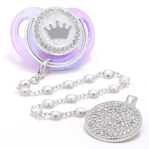 Baby Pacifier ลูกปัดหรูหรา Crown Bling ทารกแรกเกิดทารกซิลิโคนเกรดอาหาร Dummy หัวนมสําหรับของขวัญอาบน้ําทารก Chupetes