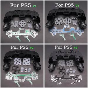 1set For PS5 V1 V2 V3 BDM-010/020/030 Controller Gamepad Middle Frame Bracket Conductive Film & Button Conductive Rubber pad