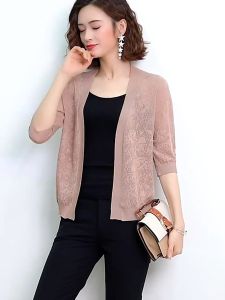 2022 Spring Knitted Cardigan Womens Sweater Long-sleeved Casual Coat Womens Korean Style Loose Thin Top