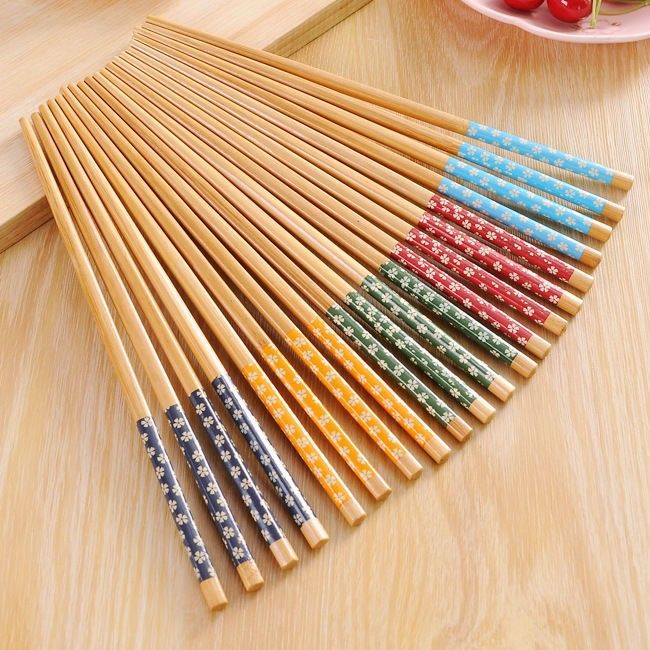 [FREESHIP] Đũa Tre Tự Nhiên Họa Tiết Hoa Anh Đào Phong Cách Nhật Bản Đũa Gỗ