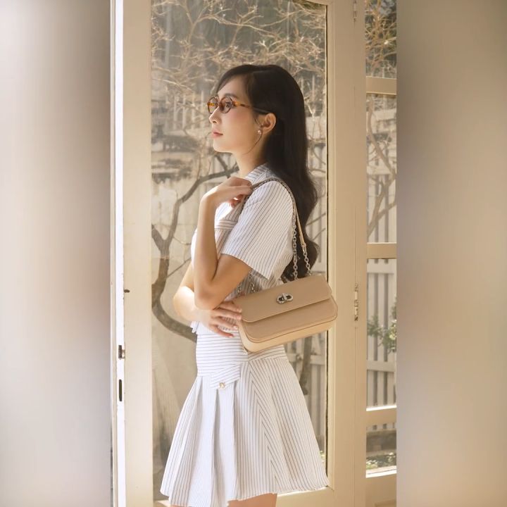 Túi Yuumy (Thời trang nữ phối khóa xoay size 22 - Túi đeo chéo da ...