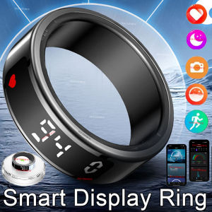2025 Smart Ring with Display Screen and Touch Wireless Charging Health Manager 5 ATM Waterproof For Men Women Rings R12 R11
