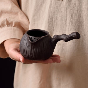 Gansu Purple Clay Tea Pot with Dense Filter Hole for Gongfu Tea Brewing Handmade Traditional Chinese Style Tea Set Cooking Utensils