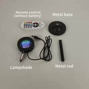 1 Đèn Ngủ LED RGB Có Điều Khiển Từ Xa 16 Màu Chiếu Ánh Sáng Hoàng Hôn Cho Phòng Ngủ Chụp Ảnh Chống Đỡ Chiếu Sáng Môi Trường Xung Quanh