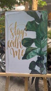 Bộ 6 tấm tranh treo tường Hoa Lá Tropical Phong cách Bắc Âu (4 tấm 20x30cm + 2 tấm 30x40cm) trang trí phòng khách - phòng ngủ - văn phòng chất liệu gỗ in tráng gương