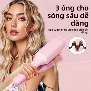 Máy Làm Xoăn Tóc Tourmaline Hình Chữ V Sâu 1.25 Inch Dành Cho Nữ Điều Khiển Nhiệt Độ Kỹ Thuật Số Tạo Sóng Tạo Kiểu Tóc Sóng Ma